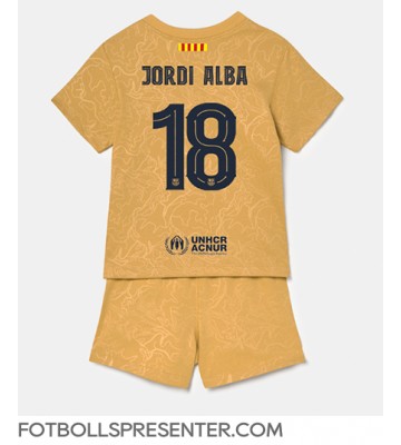 Barcelona Jordi Alba #18 Bortatröja Barn 2022-23 Kortärmad (+ korta byxor)